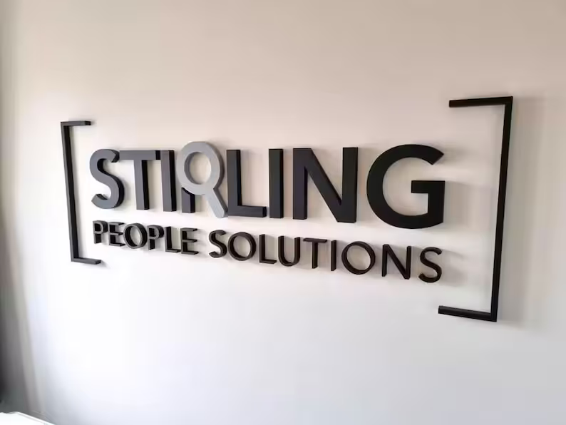 Premium 3D Stainless Steel Business Sign with Brushed Metal Finish for Corporate Wall Decor and Storefront Branding